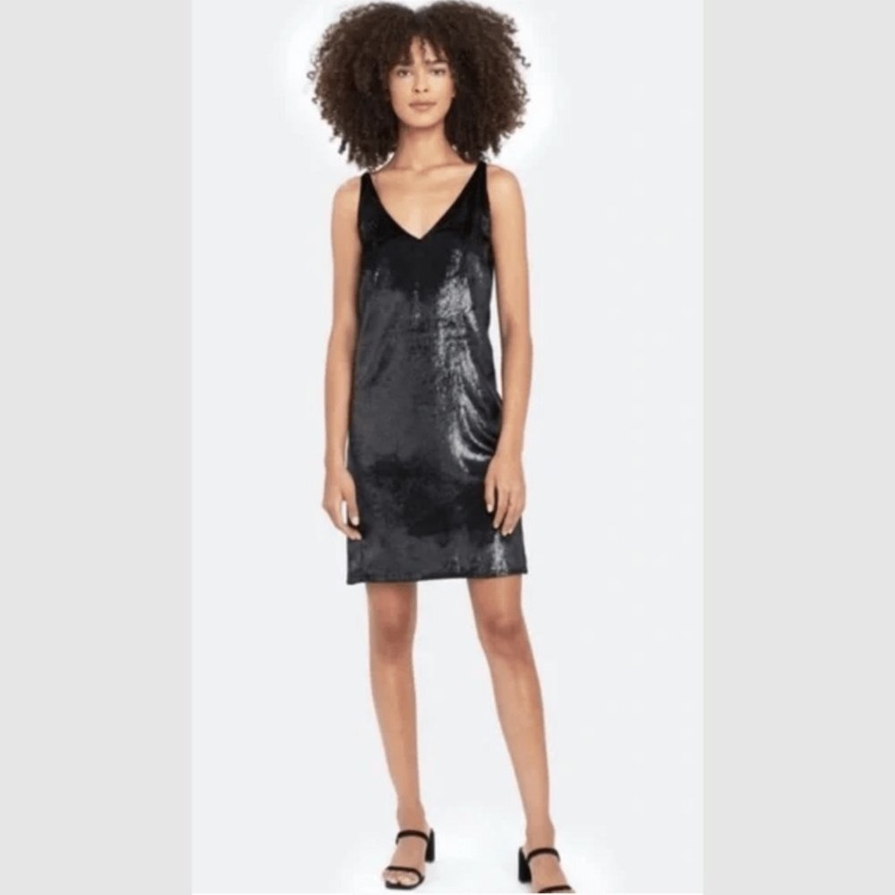 J Brand Women's Brielle Velvet Mini Slip Dress in Black V-Neck sz XS NWT $298